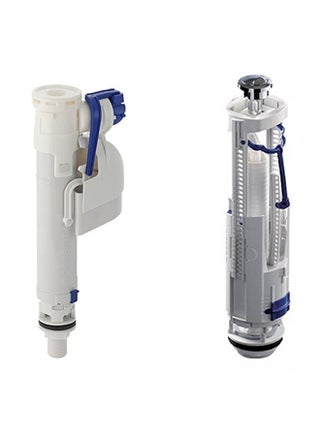 2-Piece Dual Flush Valve Fitting And Bottom Inlet Set White/Blue - v1611839985/N43444936A_1