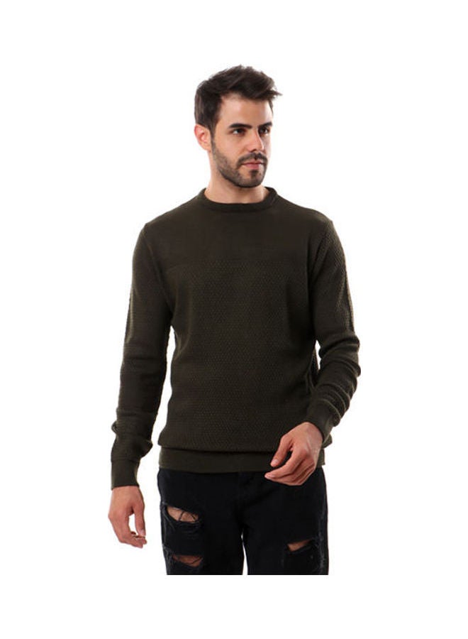WHITE RABBIT - Full Sleeves Rounded Pullover DarkOlive - Image 1