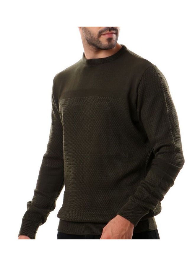 WHITE RABBIT - Full Sleeves Rounded Pullover DarkOlive - Image 1
