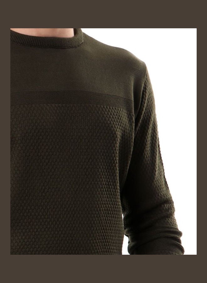 WHITE RABBIT - Full Sleeves Rounded Pullover DarkOlive - Image 1