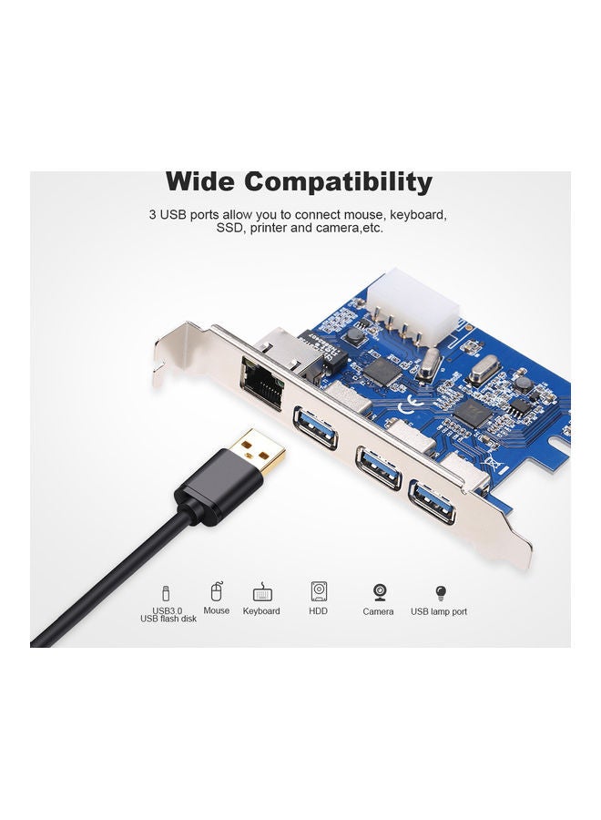 PCI-E To USB3.0 Expansion Card Blue - Image 4