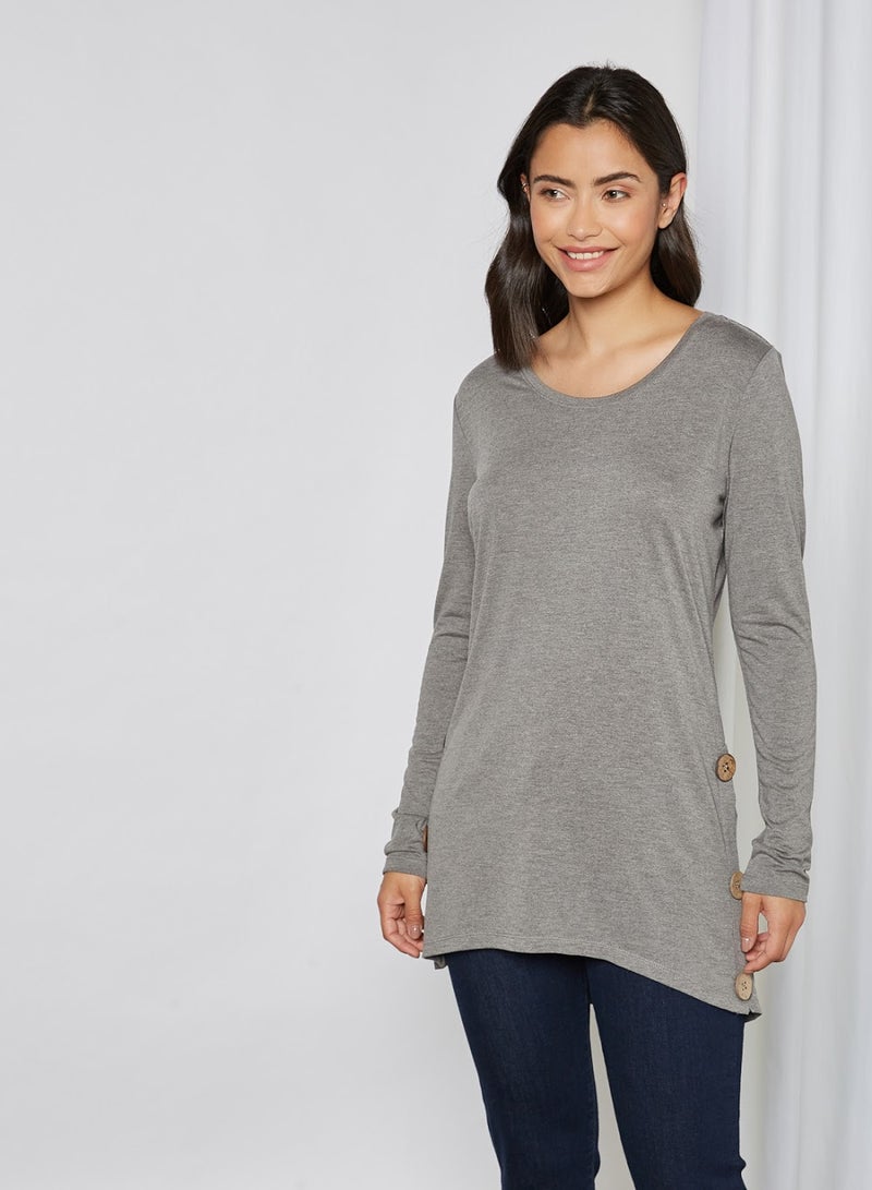 Plain Long Sleeve Tunic Grey - v1611842670/N41550111V_1