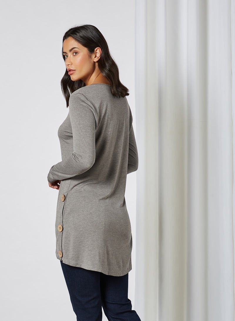 Plain Long Sleeve Tunic Grey - v1611842671/N41550111V_3