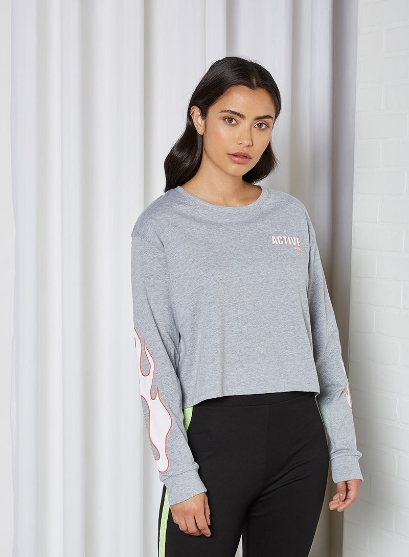 بيسيك إكس إكس تيشيرت بفتحة رقبة مستديرة رمادي - Image 1