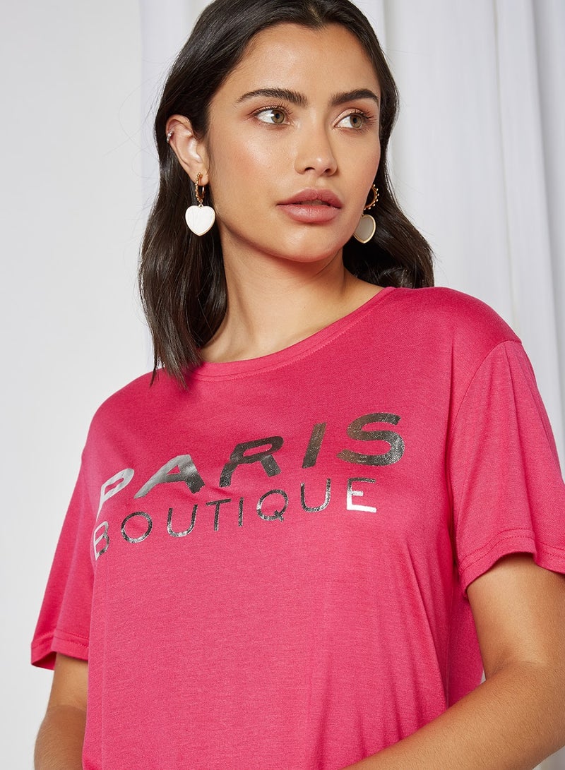 Basicxx - Crew Neck T Shirt Fuchsia - Image 1