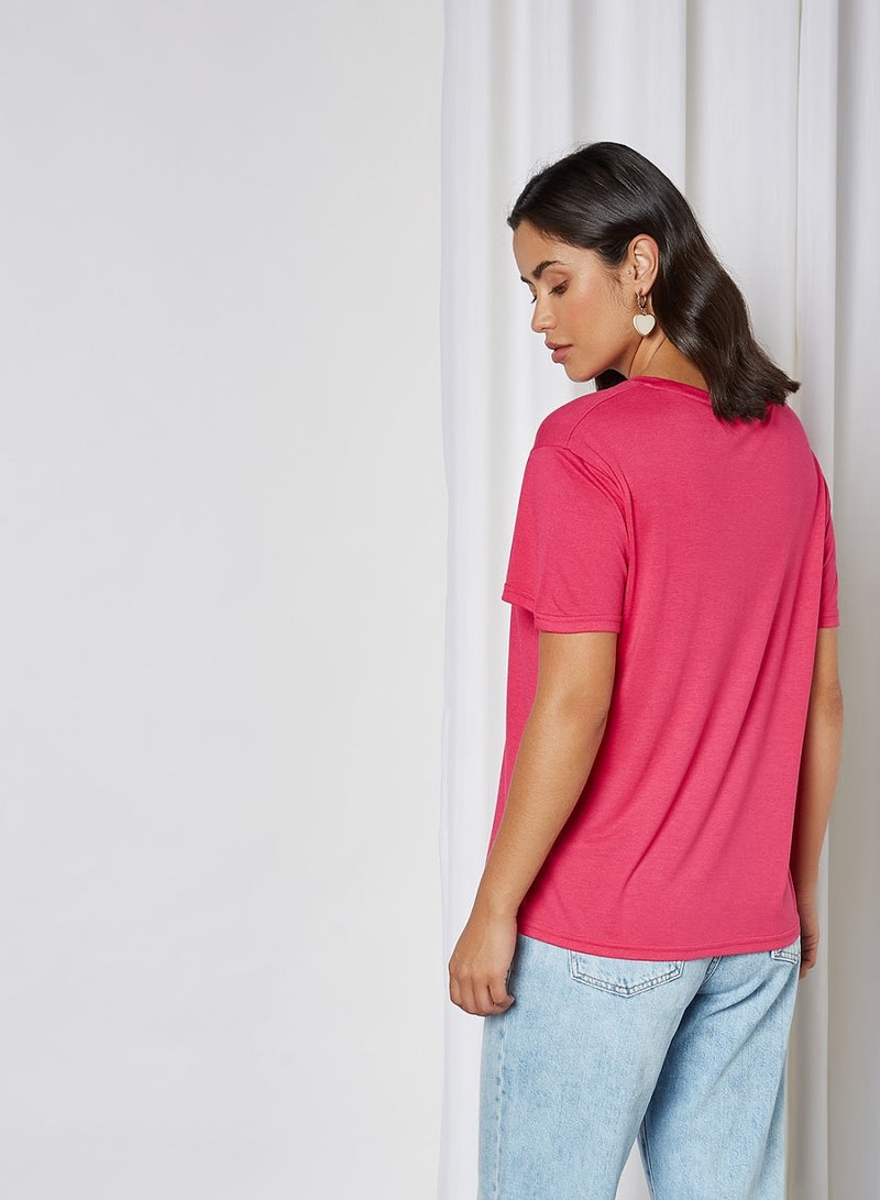 Basicxx - Crew Neck T Shirt Fuchsia - Image 1
