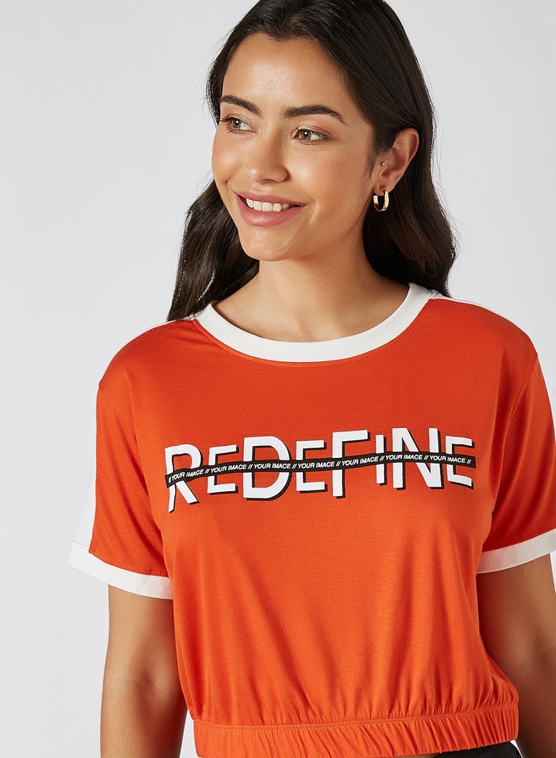 بيسيك إكس إكس تيشيرت برقبة دائرية برتقالي - Image 2