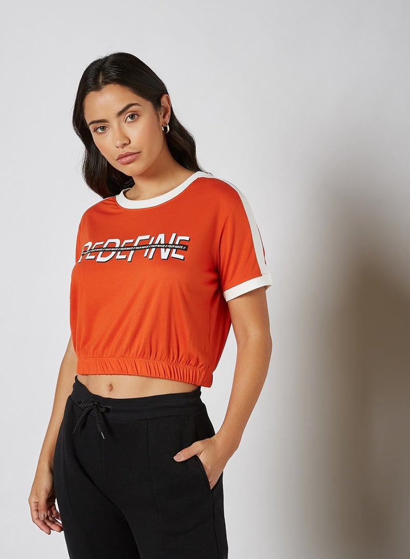 بيسيك إكس إكس تيشيرت برقبة دائرية برتقالي - Image 1