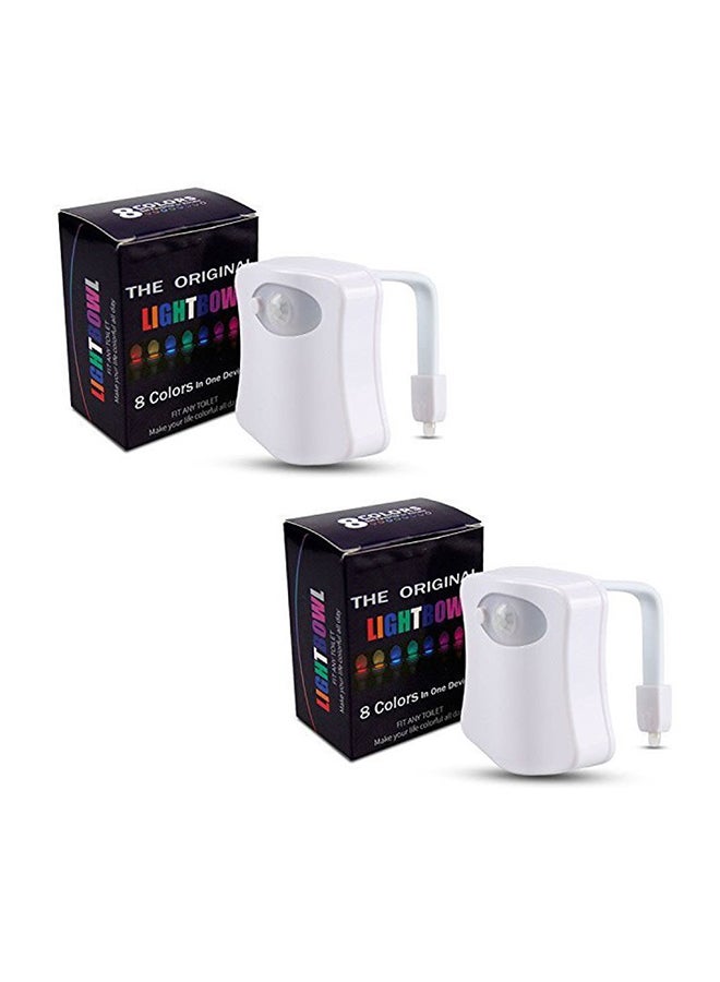 2-Piece Motion Detecting Toilet Light White 12cm