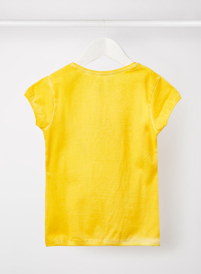 Tales & Stories Kids/Teen Embroidered Detail T-Shirt Yellow  - Image 2