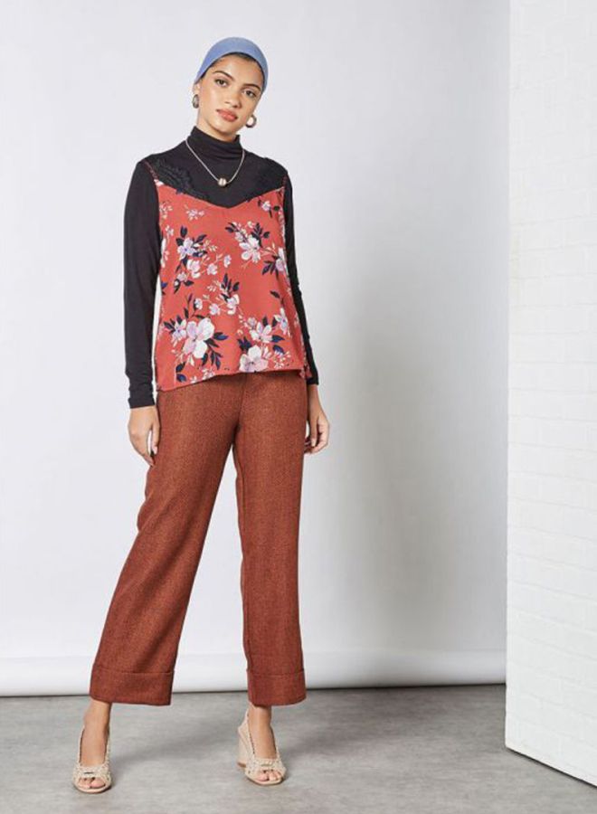 VERO MODA Floral Cami Top Pink  - Image 3