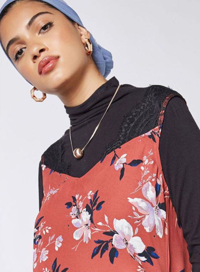 VERO MODA Floral Cami Top Pink  - Image 4