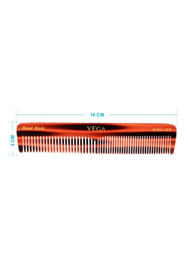 Vega - Graduated Dressing Comb Black/Red 16 x 3cm - Image 1