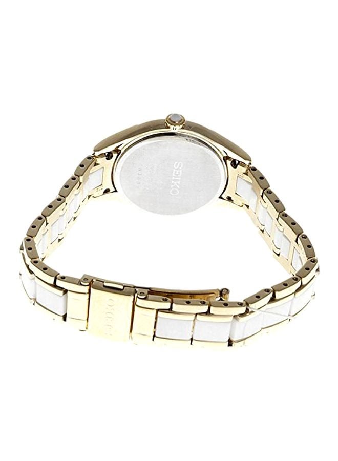 Seiko women Round Shape Stainless Steel Analog Wrist Watch 30 mm - 2-Tone - SRZ398P1 - Image 2