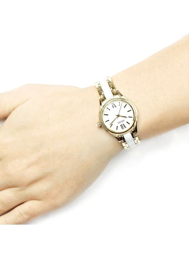 Seiko women Round Shape Stainless Steel Analog Wrist Watch 30 mm - 2-Tone - SRZ398P1 - Image 5