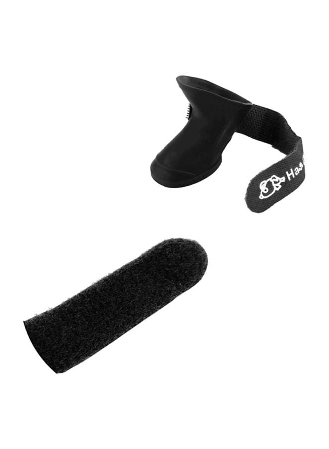 أوتاد زوجا أحذية مطرية لينة مضادة للماء للحيوانات الأليفة من مادة PVC أسود/ أبيض 5x5x4سم - Image 5