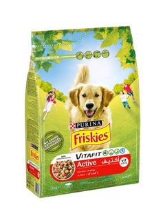 Friskies VitaFit Active Beef Dry Food Multicolour 3kg