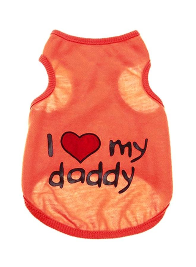 OUTAD - I Love My Daddy Printed Cotton Sweater Orange XXLyard - Image 1