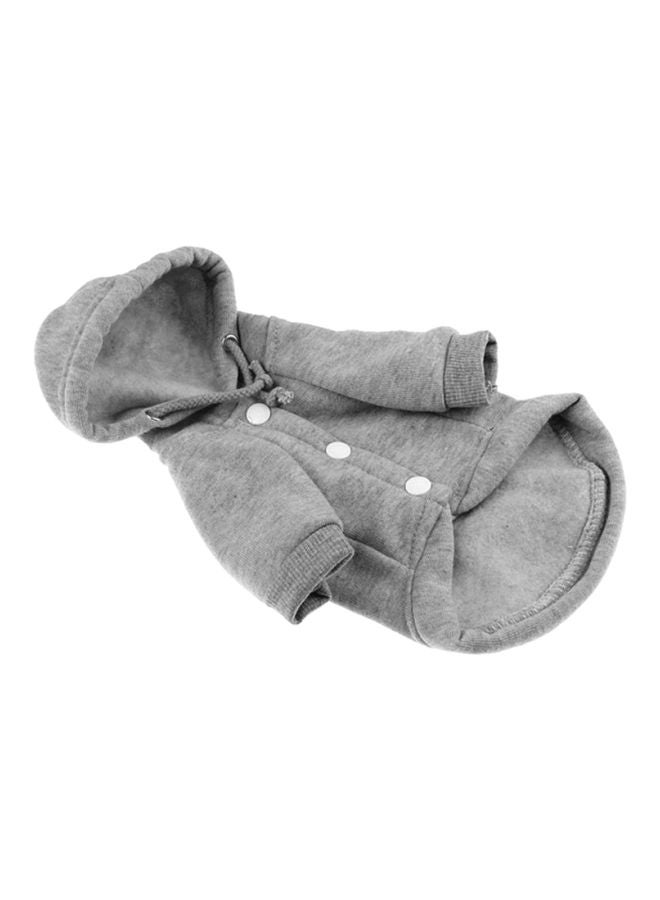 أوتاد معطف شتوي ناعم بتصميم غطاء رأس رمادي 22x16x0.5سم - Image 1