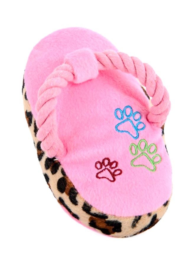 OUTAD Hoopet Soft Plush Slipper Shape Squeaky Toy Pink 15x6x9cm  - Image 1