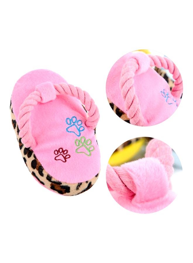 OUTAD Hoopet Soft Plush Slipper Shape Squeaky Toy Pink 15x6x9cm  - Image 3