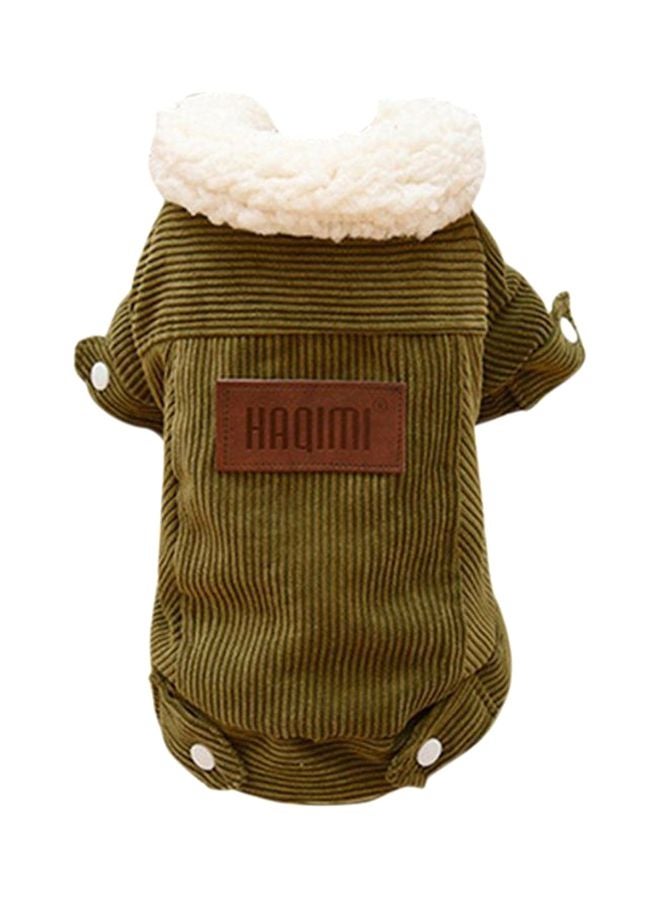 أوتاد معطف شتوي من الصوف البربري زيتوني/أبيض Lياردة - Image 1