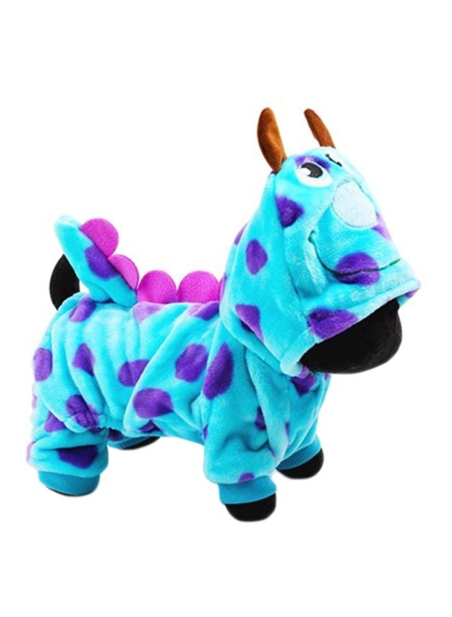 OUTAD Cartoon Print Warm Coat With Hoodie Blue/Purple Myard - Image 1