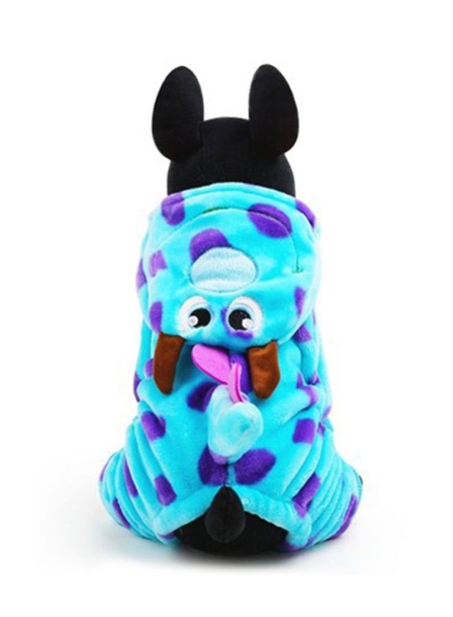 OUTAD Cartoon Print Warm Coat With Hoodie Blue/Purple Myard - Image 2