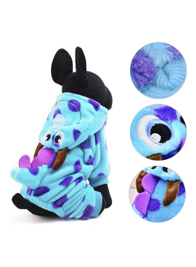 OUTAD Cartoon Print Warm Coat With Hoodie Blue/Purple Myard - Image 5