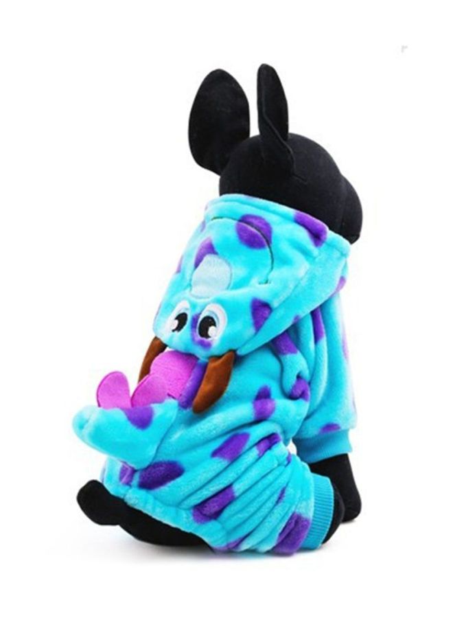 OUTAD Cartoon Print Warm Coat With Hoodie Blue/Purple Myard - Image 3