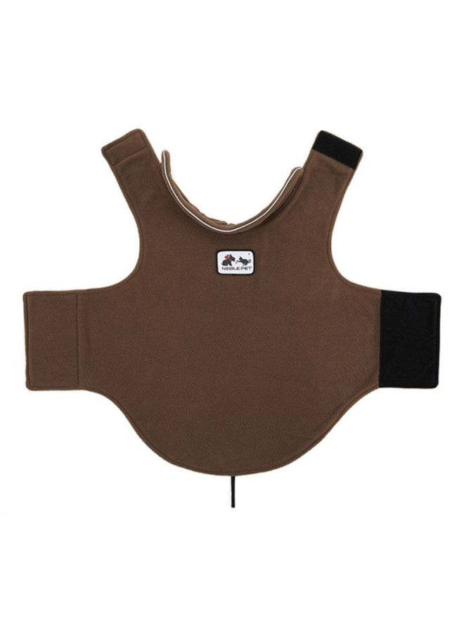 OUTAD Warm Double-Sided Polar Fleece Coat Brown 43x0.5x72cm  - Image 3