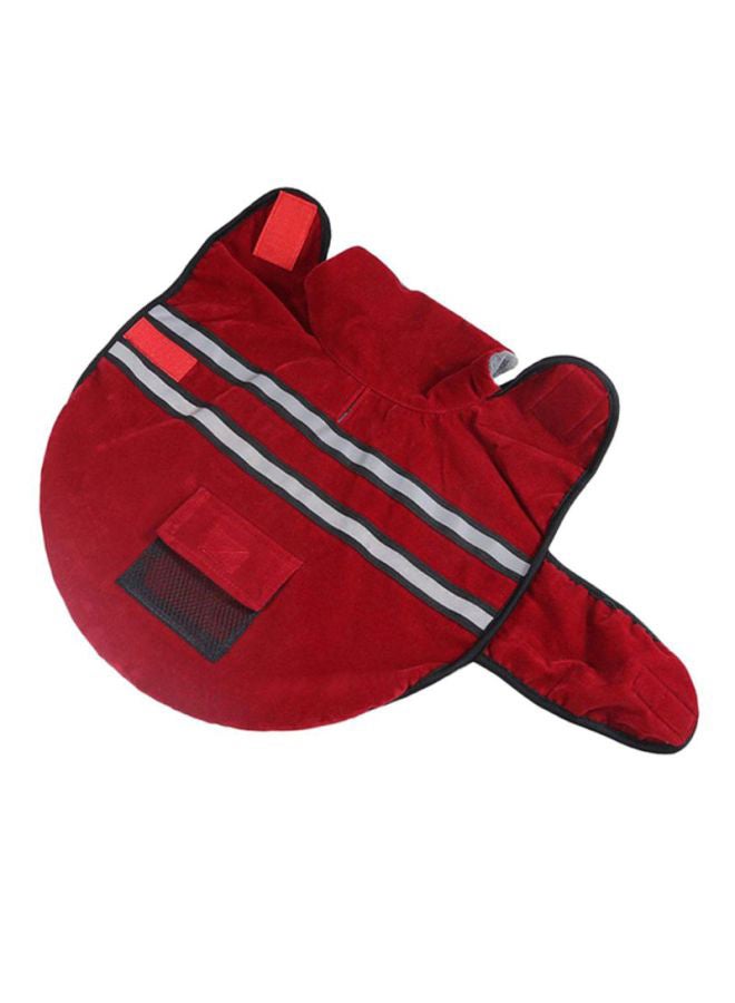 OUTAD Winter Coat With Reflective Belt Red/White/Black 85x0.5x48cm - Image 1