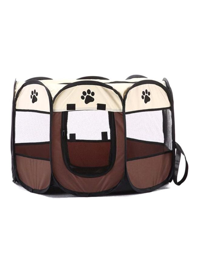 أوتاد بيت ثماني الأضلاع للحيوانات الأليفة بني/ أسود/ أبيض 52x5x24سم - Image 2