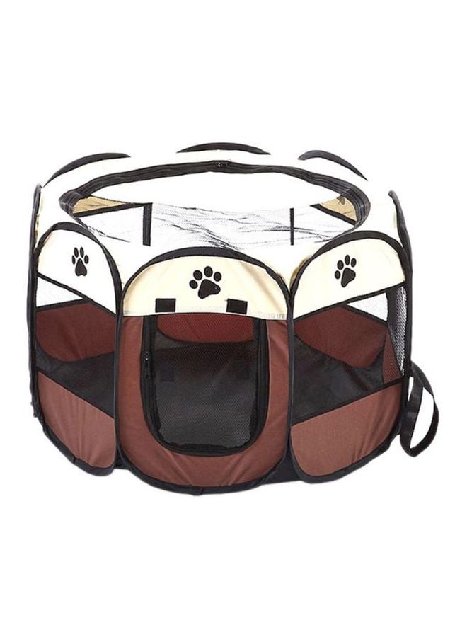 أوتاد بيت ثماني الأضلاع للحيوانات الأليفة بني/ أسود/ أبيض 52x5x24سم - Image 1