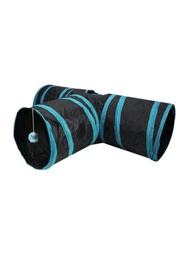 OUTAD 3 Ways Folding Pet Finding Tunnel Toy Black/Blue 25x25cm - Image 2
