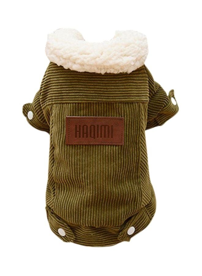 أوتاد معطف شتوي من الصوف البربري زيتوني/أبيض XSياردة - Image 1