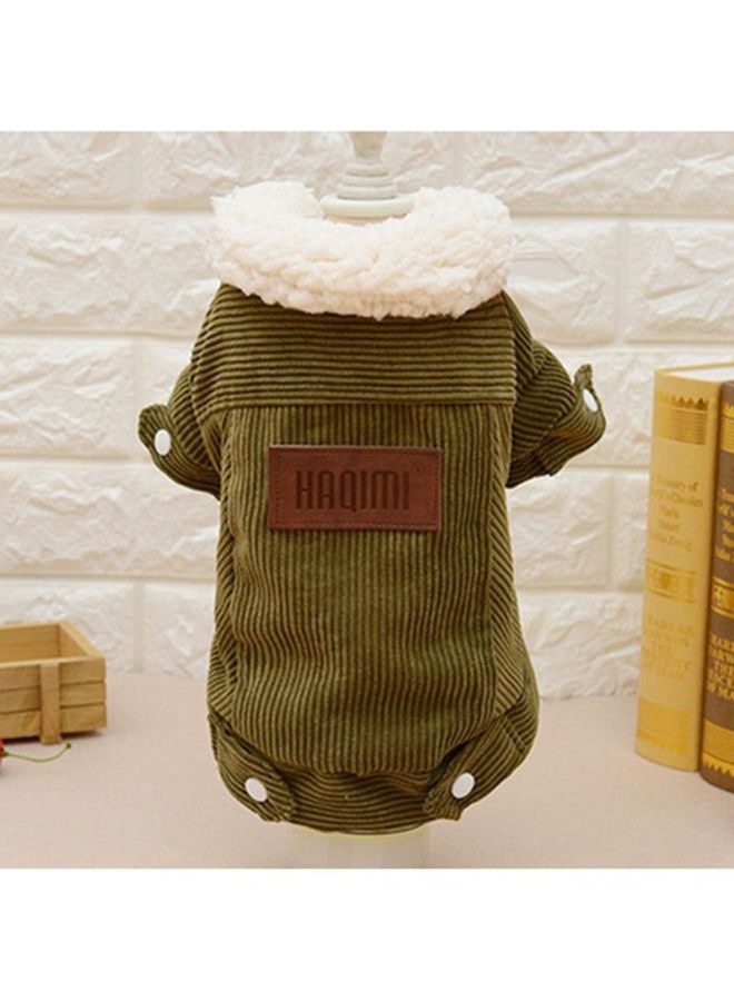 أوتاد معطف شتوي من الصوف البربري زيتوني/أبيض XSياردة - Image 2