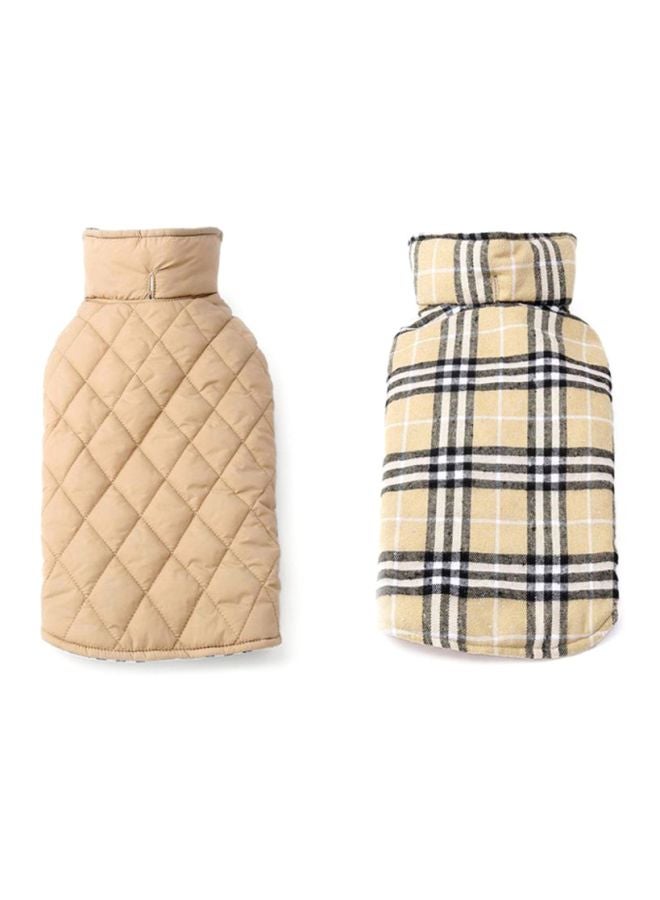 أوتاد جاكيت شتوي مضاد للماء يمكن ارتداؤه على الوجهين بيج/أسود/أبيض - Image 3