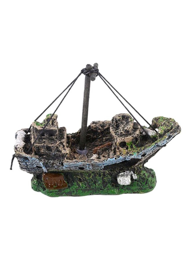 OUTAD - Decorative Aquarium Pirate Ship Grey - Image 1