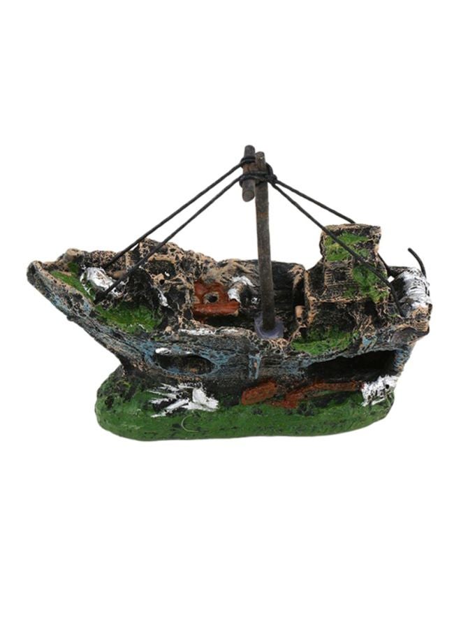 OUTAD - Decorative Aquarium Pirate Ship Grey - Image 1