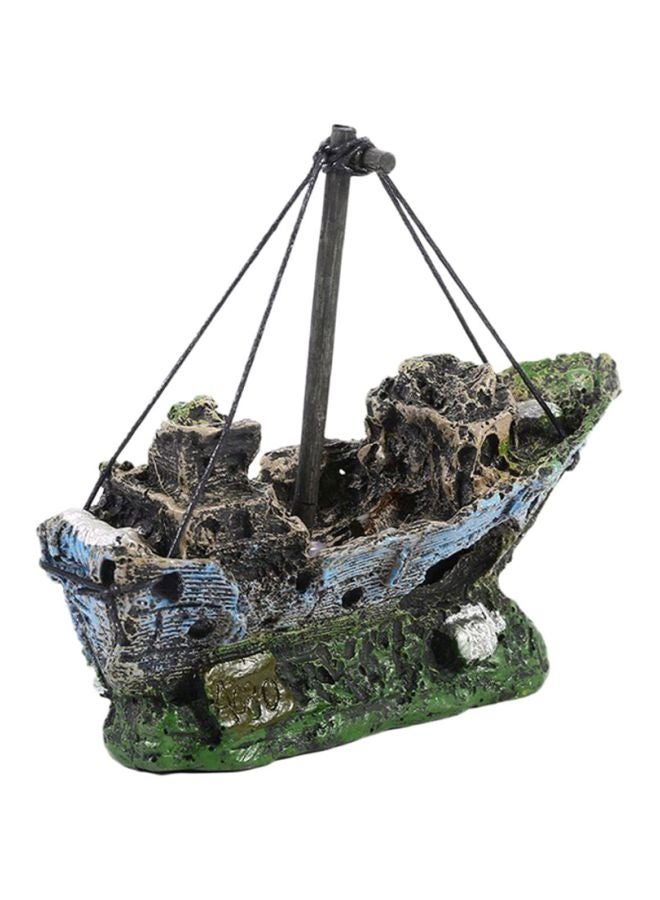 OUTAD - Decorative Aquarium Pirate Ship Grey - Image 1
