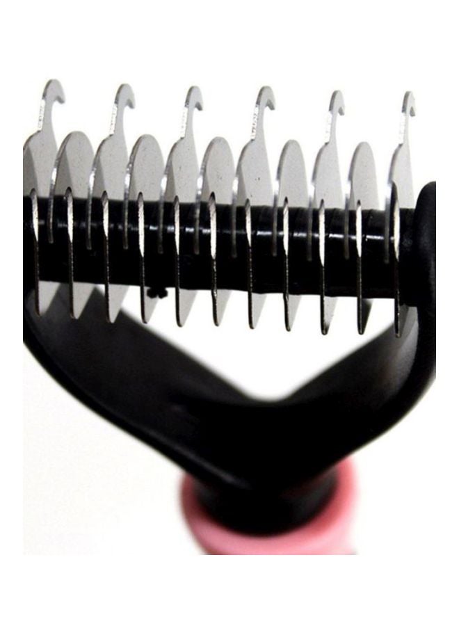 أوتاد فرشاة ذات وجهين مزودة بشفرات لتهذيب شعر الحيوانات الأليفة وإزالة زوائد الشعر وردي/أسود - Image 3