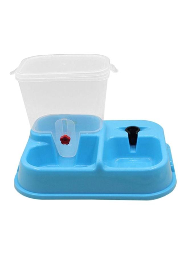 أوتاد جهاز آلي لإطعام الحيوانات الأليفة وموزع ماء للشرب أزرق/شفاف/اسود 37.5x29x24سم