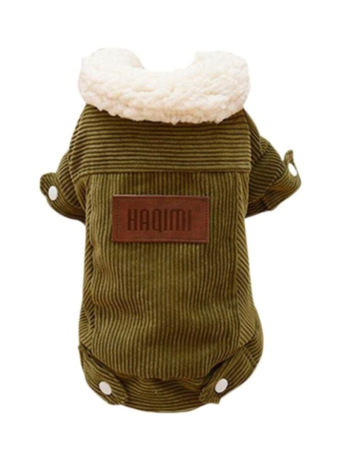 أوتاد معطف شتوي من الصوف البربري زيتوني/أبيض 35x24x1سم - Image 1