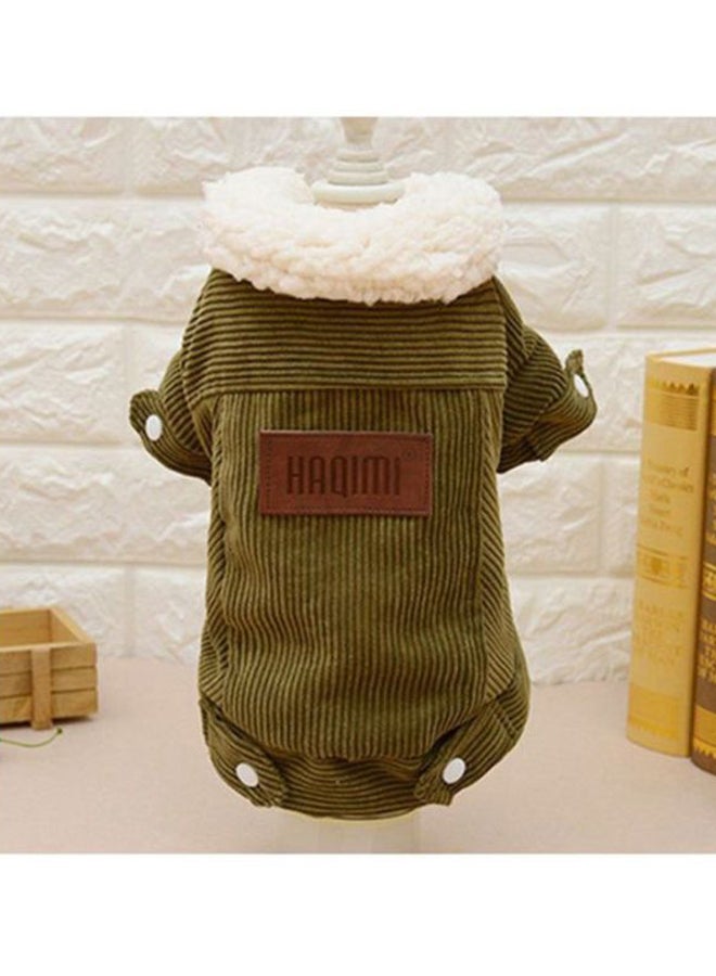 أوتاد معطف شتوي من الصوف البربري زيتوني/أبيض 35x24x1سم - Image 2