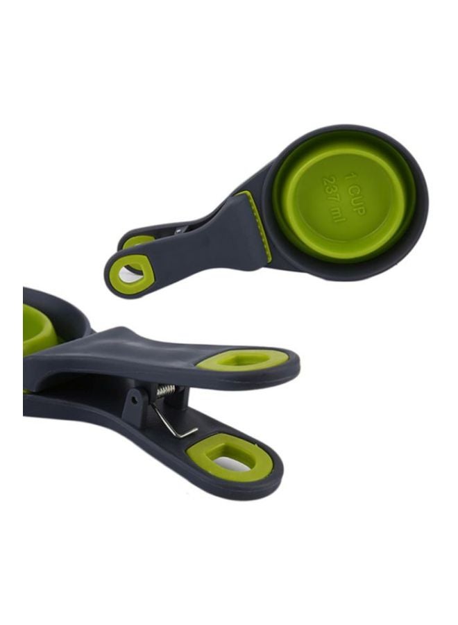 أوتاد كوب قياس من السيليكون قابل للطي أخضر/رمادي 19x5.5x9.5سم - Image 2