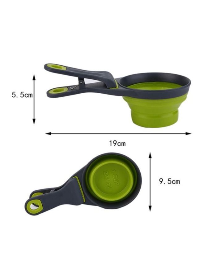 أوتاد كوب قياس من السيليكون قابل للطي أخضر/رمادي 19x5.5x9.5سم - Image 3