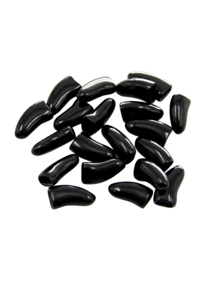 Bluelans 20-Piece Dog And Cat Nail Cap Covers Black Medium 