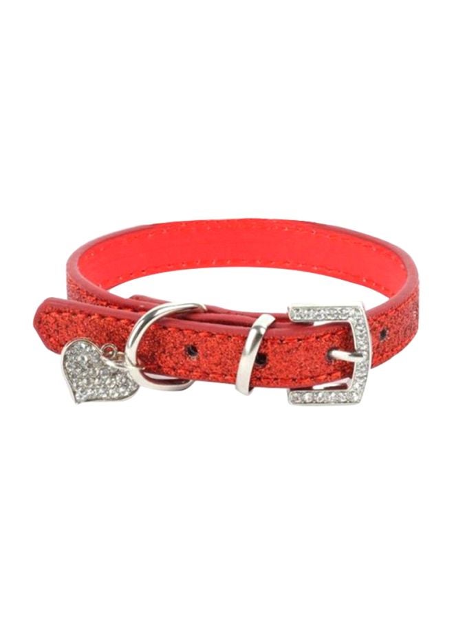 Bluelans Rhinestone Studded Choker Necklace Red/Silver 