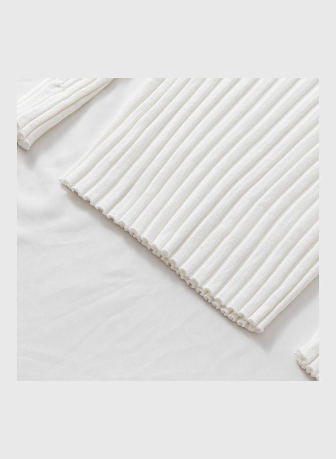 جولي بلوفر سادة برقبة عالية أبيض - Image 4